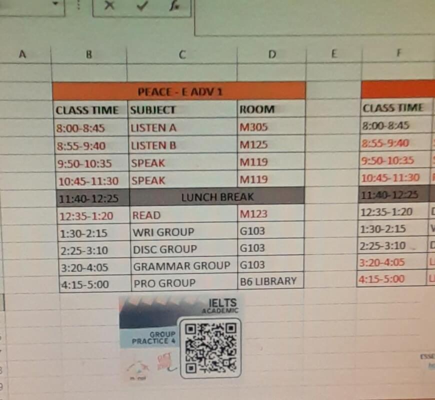 schedule sample