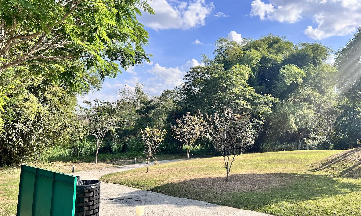 WALES NCAの近くにある緑の多い公園と遊歩道