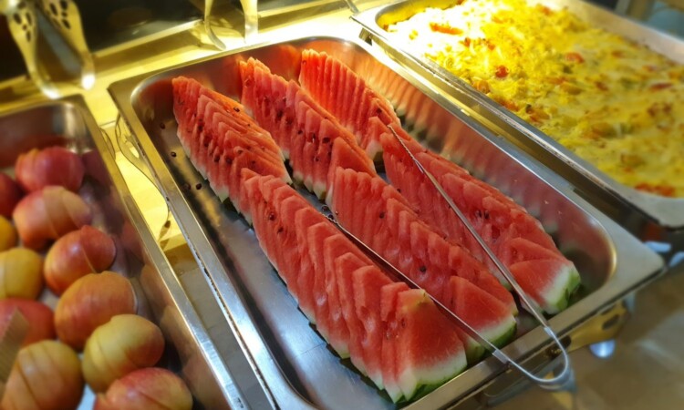 CPILSの食事（スイカとリンゴ）